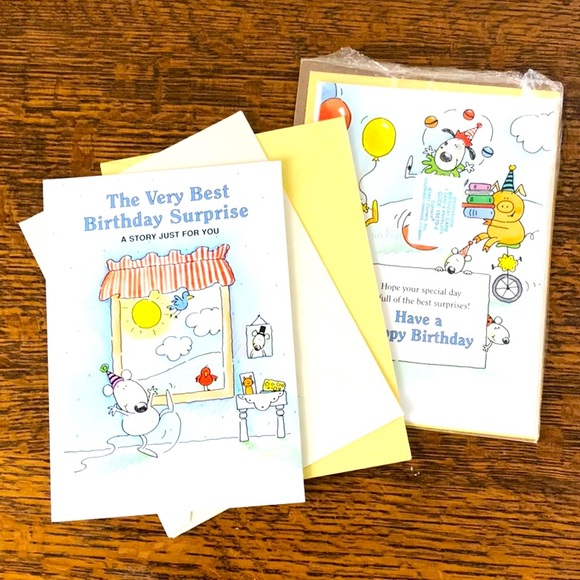 Current Inc Vintage Child Birthday Cards 2 with 3 envelopes greeting cards - Picture 1 of 4